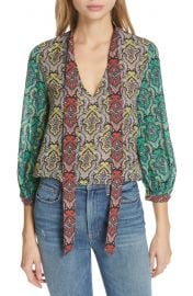 Alice   Olivia Sheila Tie Neck Top   Nordstrom at Nordstrom